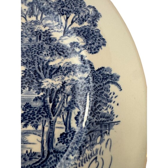 Wedgwood Countryside Blue & White Decorative Plate 8" English China Collectible - Picture 3 of 4